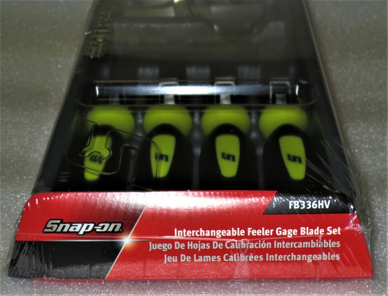 *NEW* SNAP-ON Feeler Gauge SET 82 pcs Straight Step & 45° *HI-VIZ YELLOW* FB336