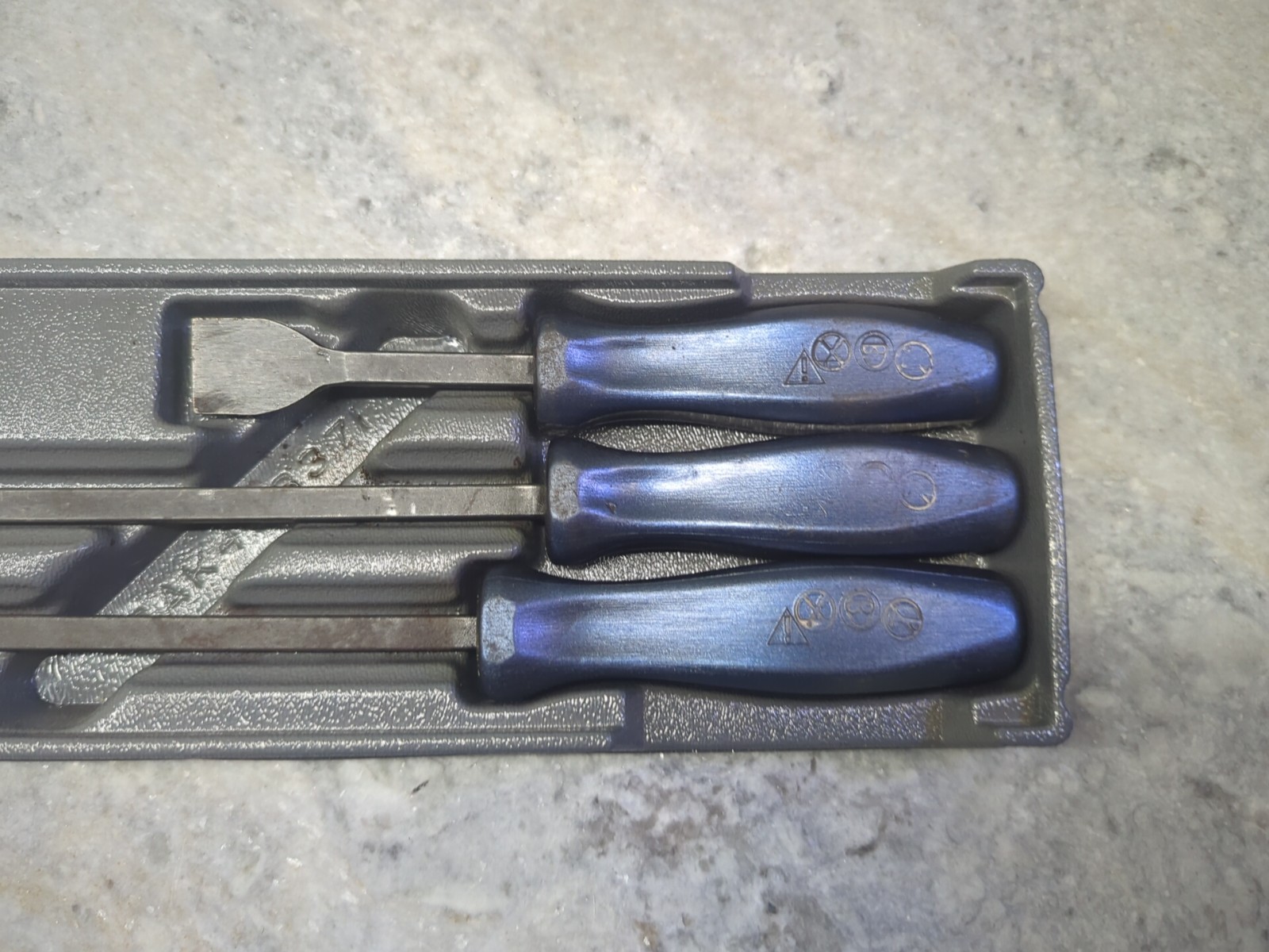 Snap-on Tools USA POWER BLUE Hard Handle Rigid Carbon Scraper Set CSA300AMB