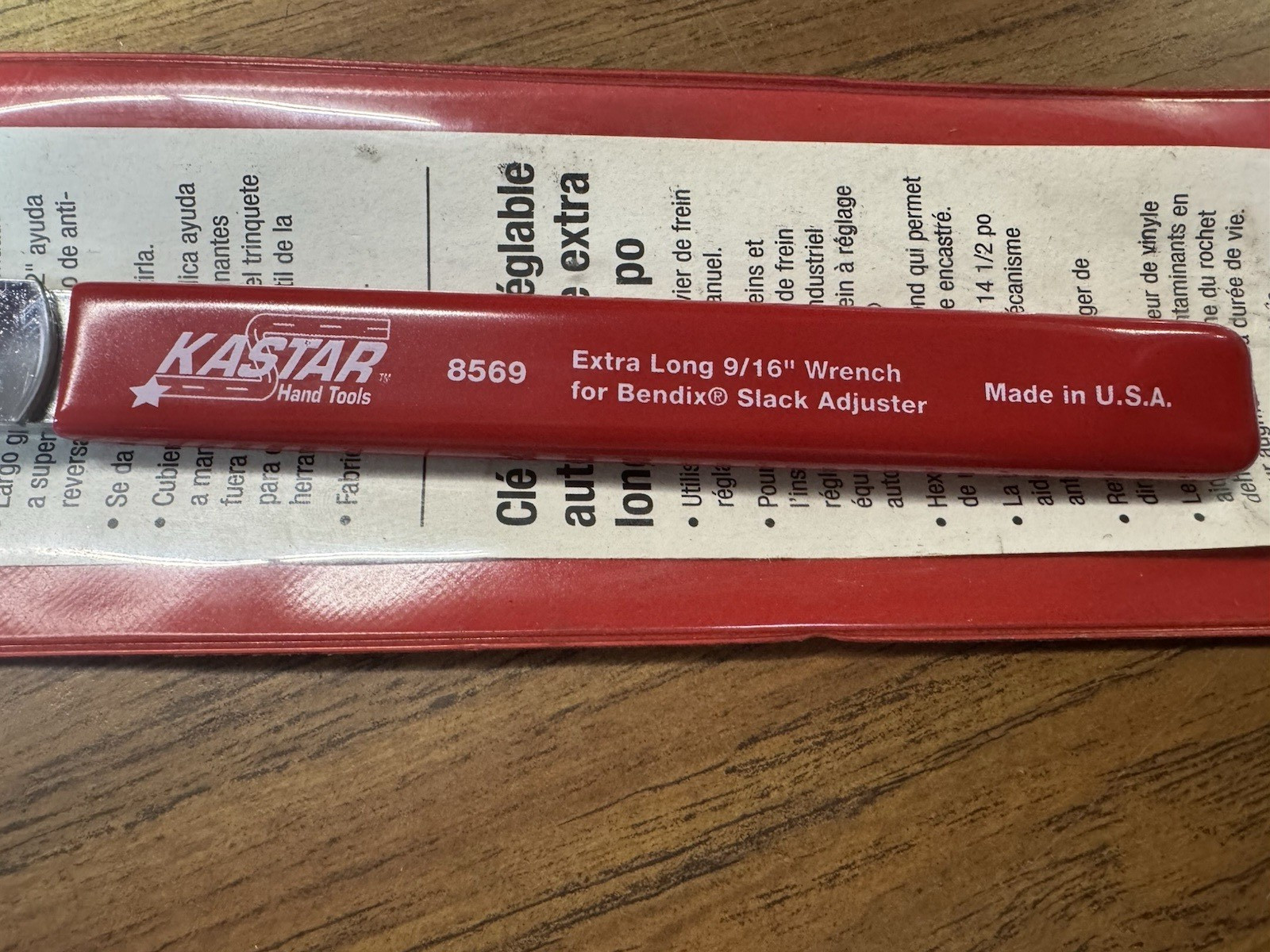 Kastar 8569 9/16-inch, Long Automatic Bendix Slack Adjuster Wrench Made in USA
