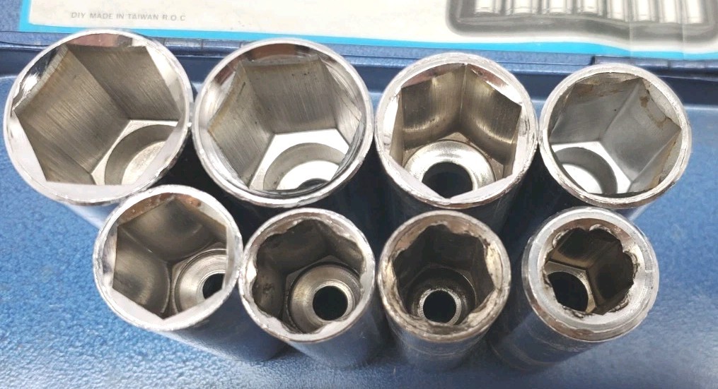 VTG CTT Tools 8 Piece Deep Socket Set Taiwan 1/2” Drive 15/16″ – 1/2″ With Case
