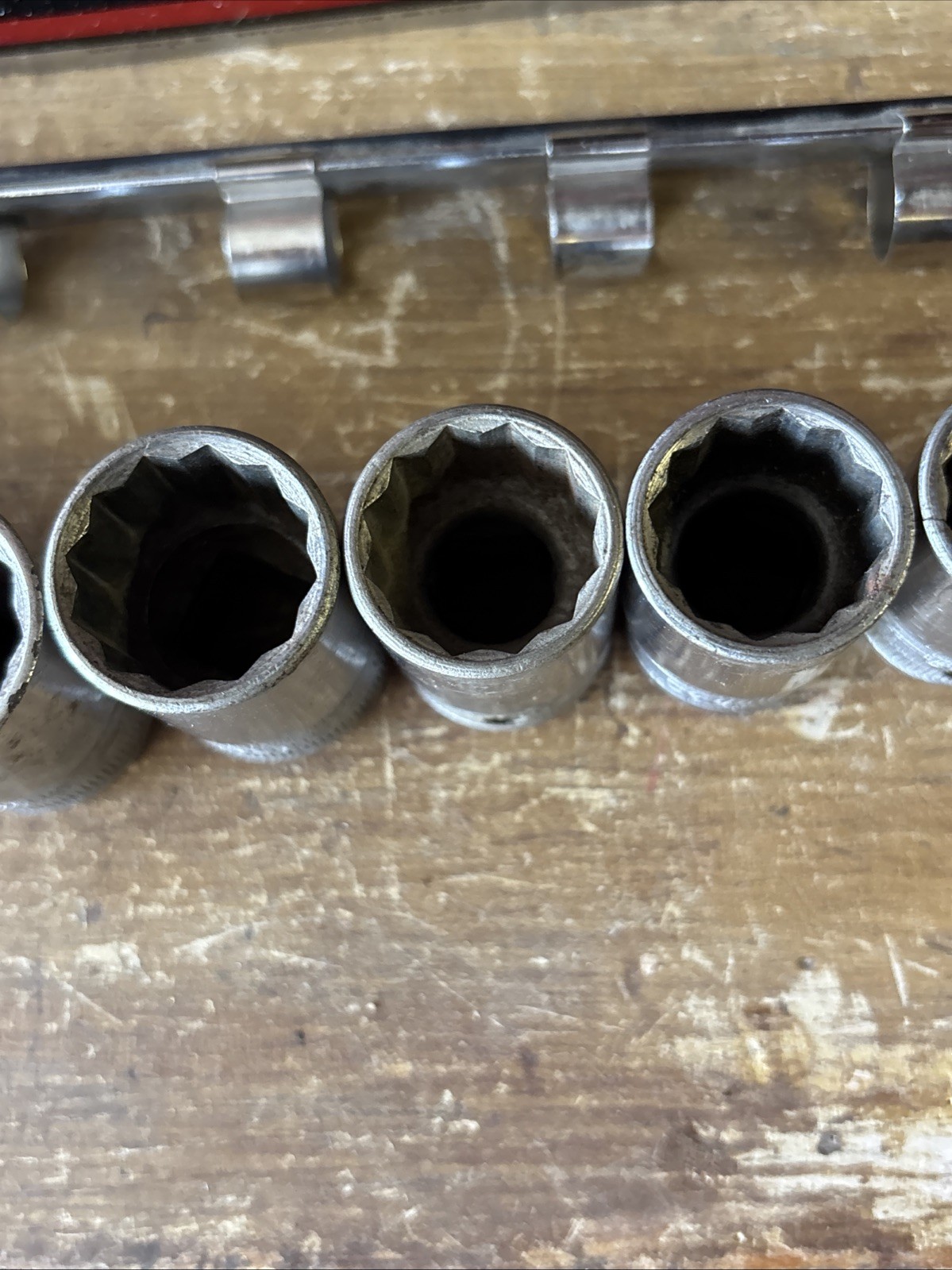 Vintage Set of 11 Snap On 1/2″ Drive 12 Pt. SAE SW Sockets