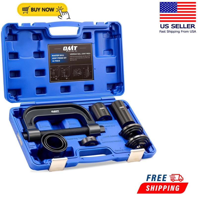 10pc Heavy Duty 4 in 1 Ball Joint Press U Joint Removal Tool Kit w 4 x 4 Adapter
