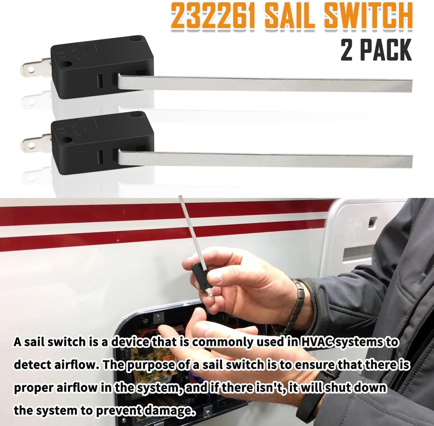 2 Pack for RV 232261 Suburban Furnace Heater Sail Switch 233382 – 525003