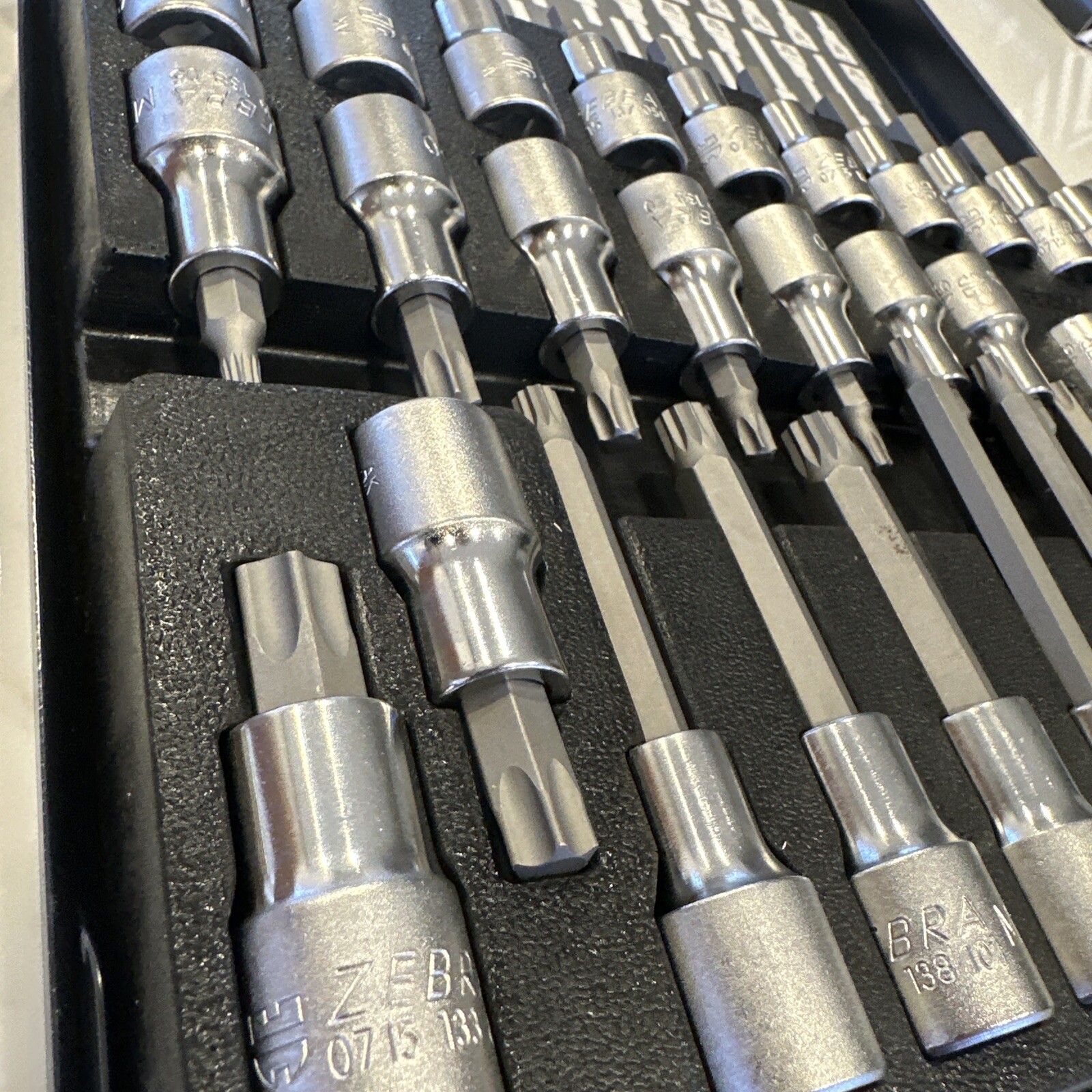 Wurth ZEBRA 1/2 Inch Torx, Multi-Point (12-Pt), & Allen Socket Set 31 Pc W/ Case