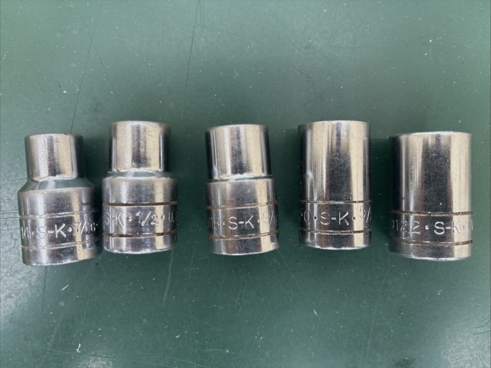 Vintage S-K (SK) Socket Lot – 1/2 Drive SAE 12 Pcs – 7/16” to 1 1/4”