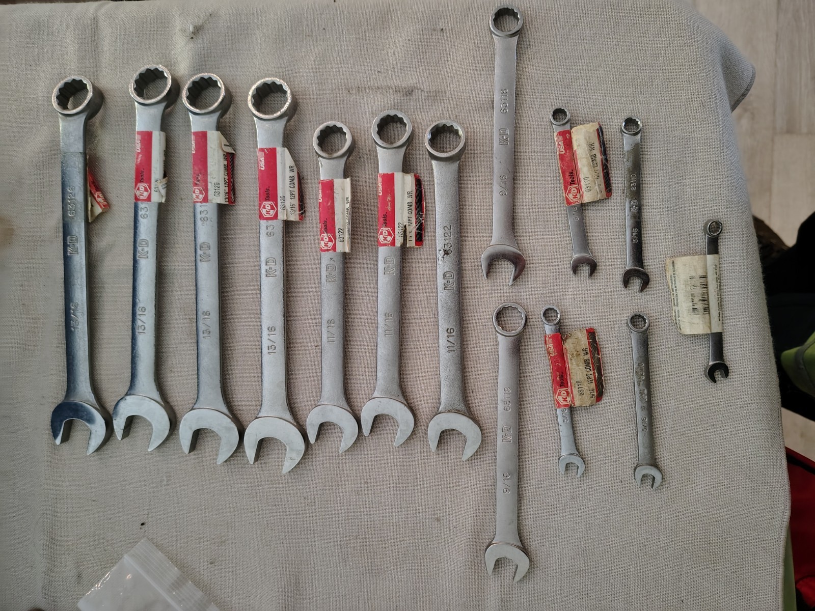 K-D Tools LOT of SAE New Old Stock Wrenches. Made In USA 14 Pieces Total NOS