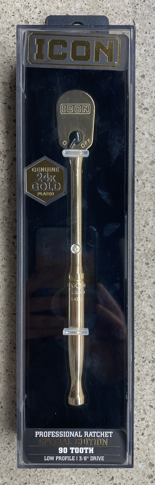 NEW ICON Special Edition 3/8″ Drive 24K Gold Plated Ratchet 90 Tooth 56907