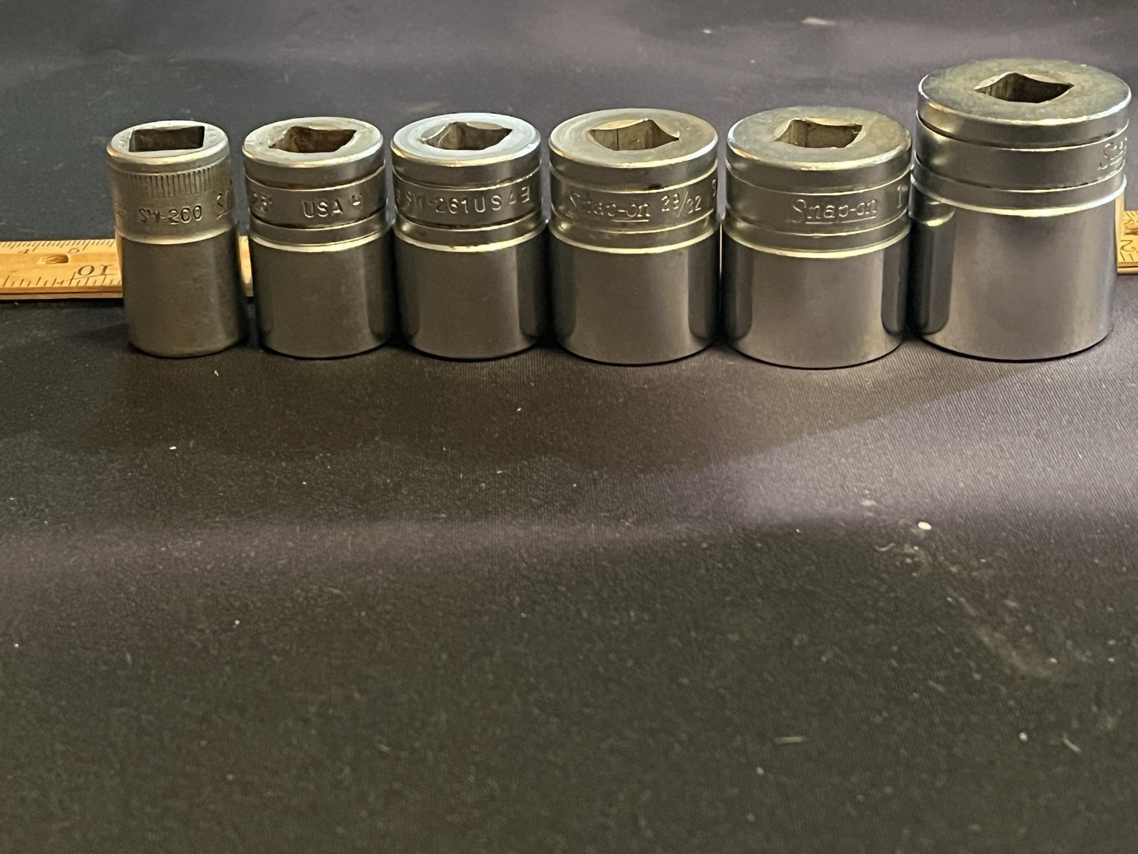 Snap On Tools SAE 1/2 Drive 12 Point Shallow Socket Lot Of 6
