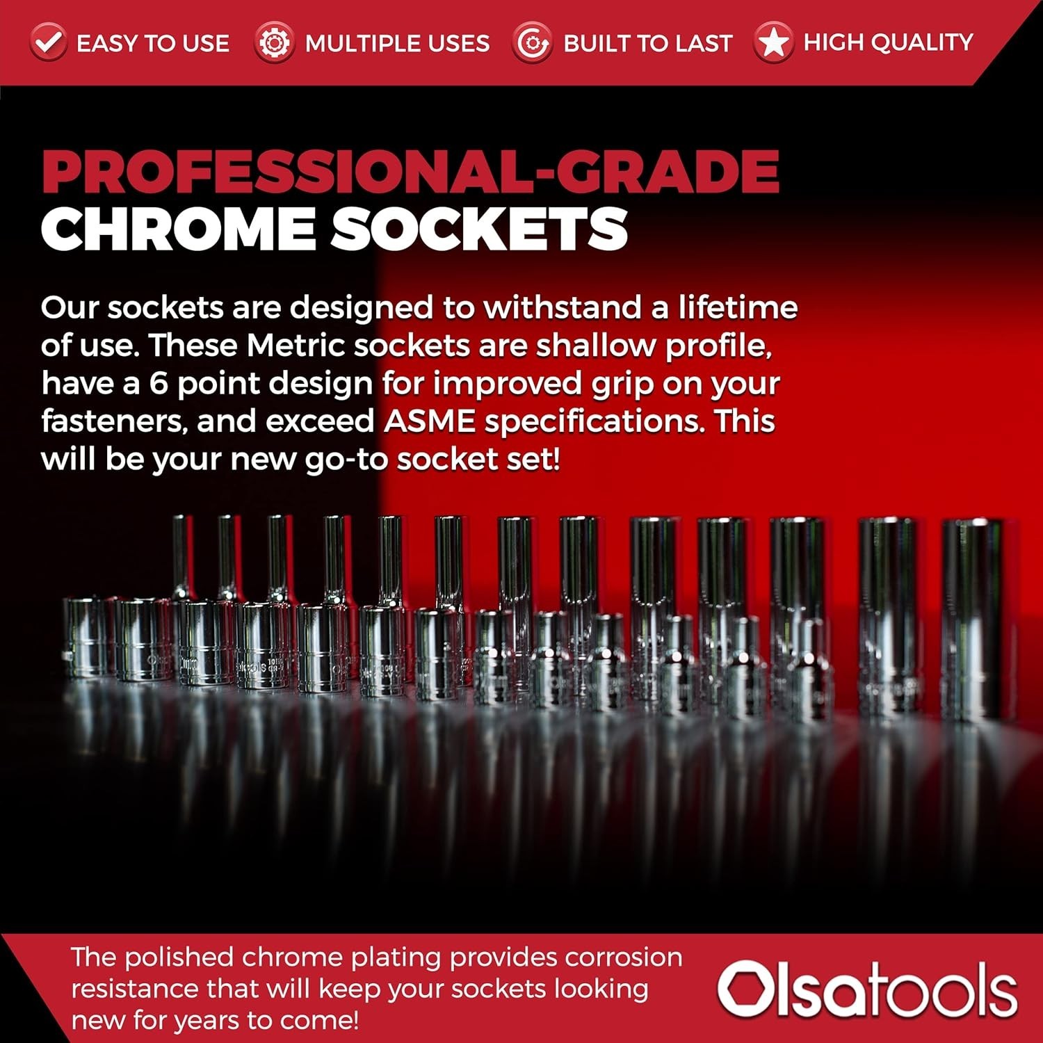 Shallow Metric Socket Set – 14 Sizes Included