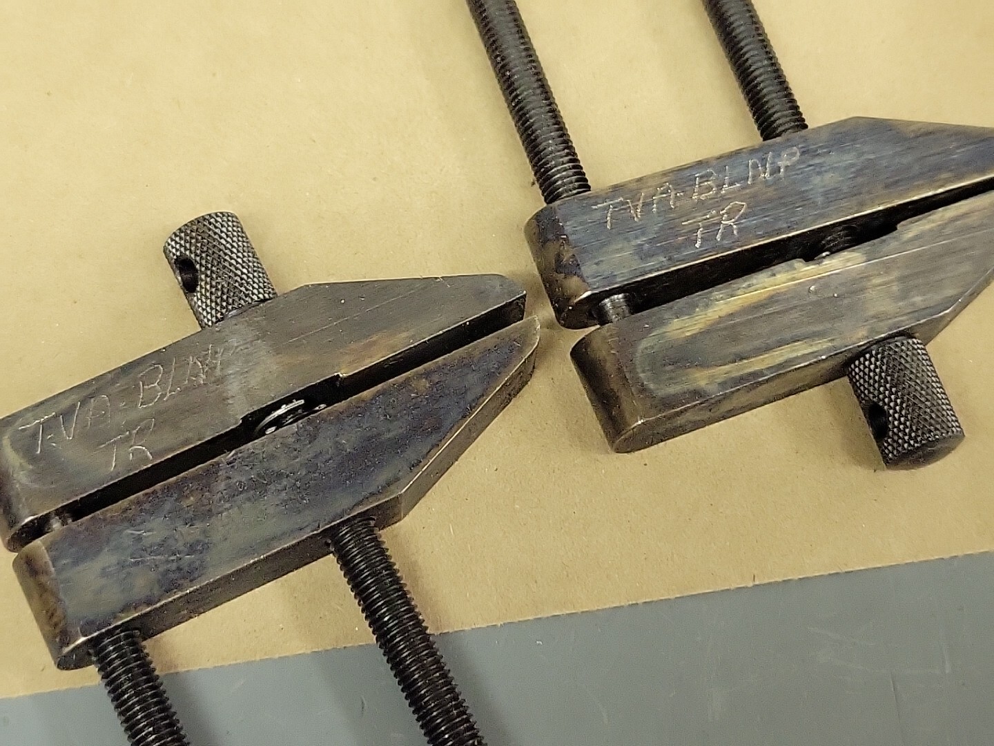 L.S. Starrett Pair 161C Toolmakers Parallel Clamps (2) Near Mint w/ Owners Mark