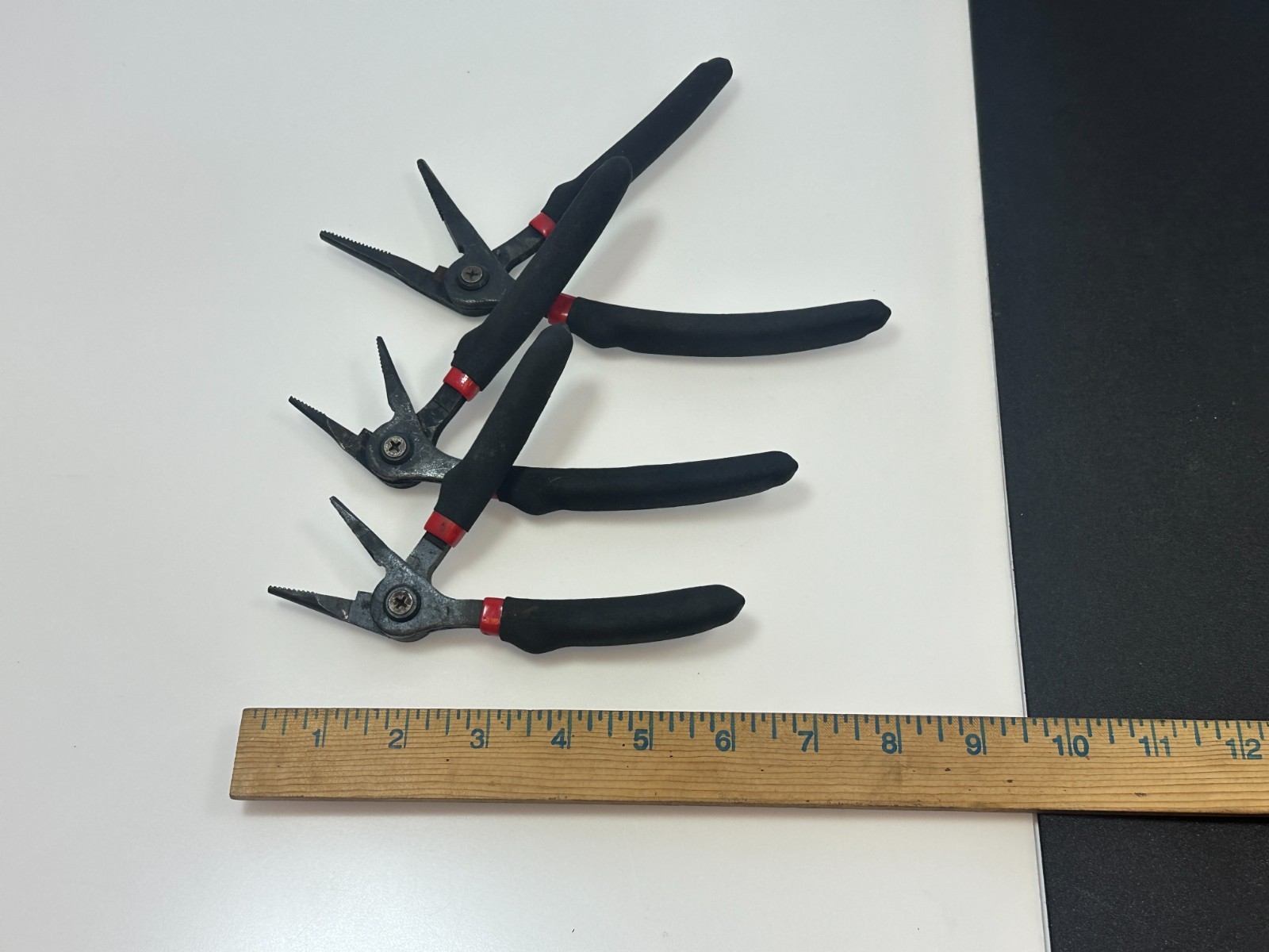 Matco Silver Eagle 3pc Pistol Grip Needle Nose Pliers Set Lot Black Soft Grip