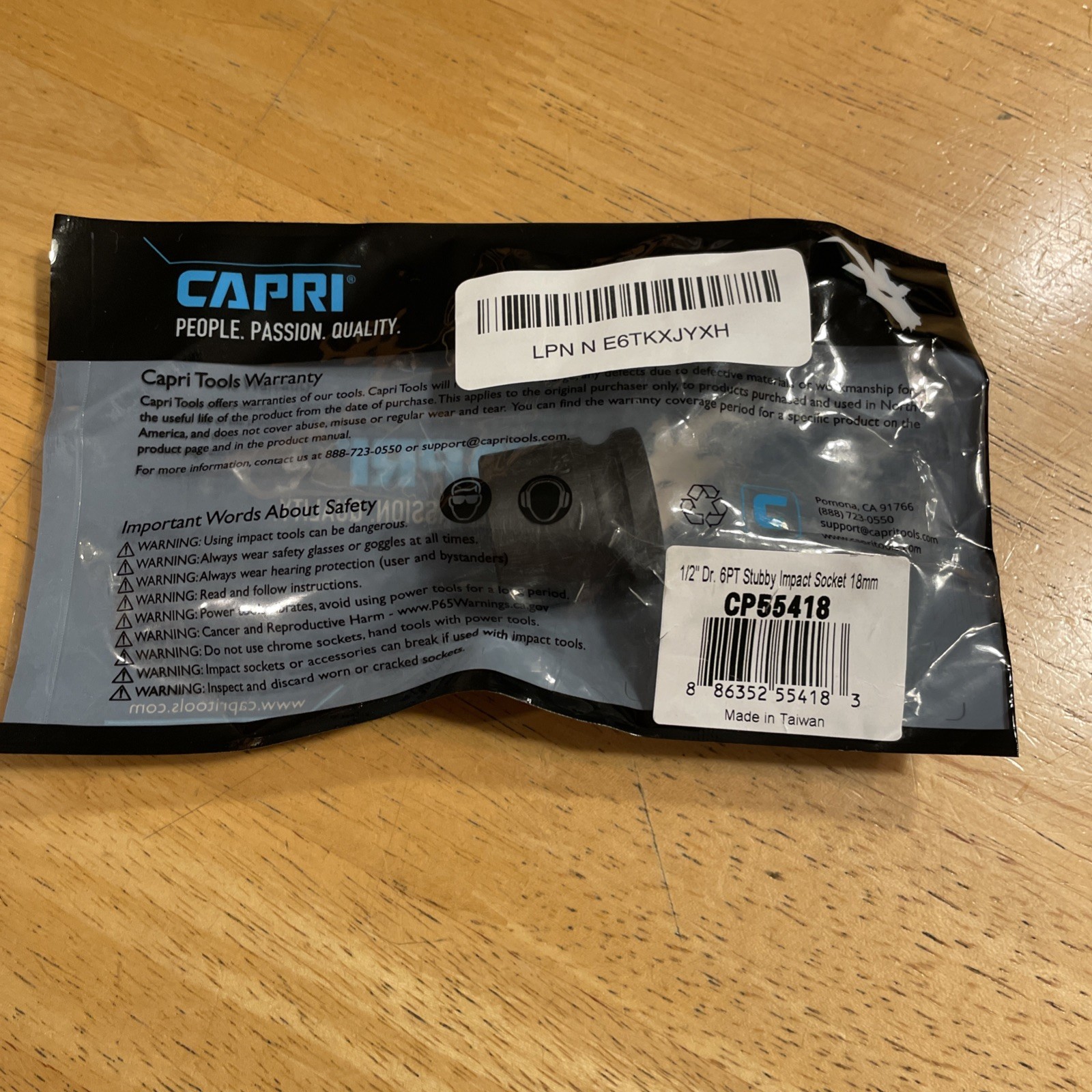 Corrosion-Resistant 18 mm Stubby Impact Socket, 1/2 in. Drive for Tight Spaces