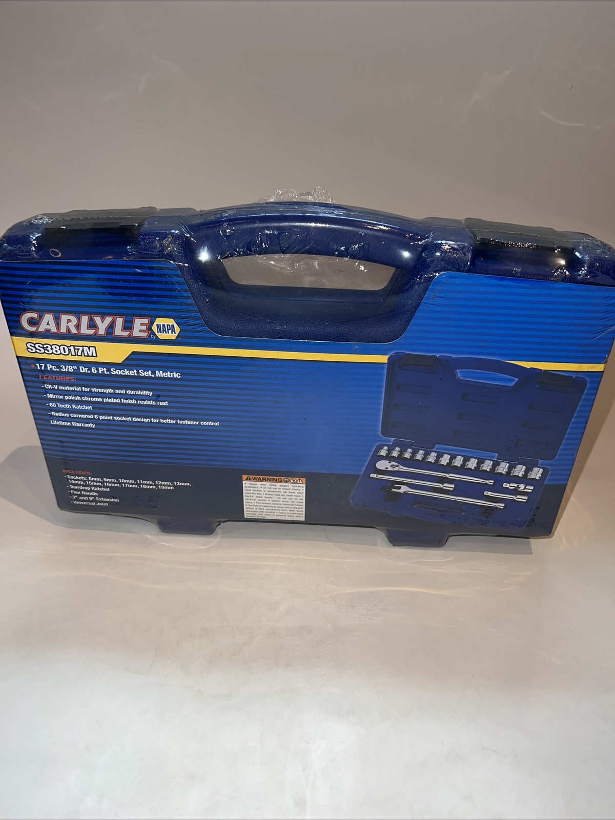 Carlyle Tools by NAPA SS38017M 17pc 3/8″ Dr 6 Pt Socket Set Metric + Accessories