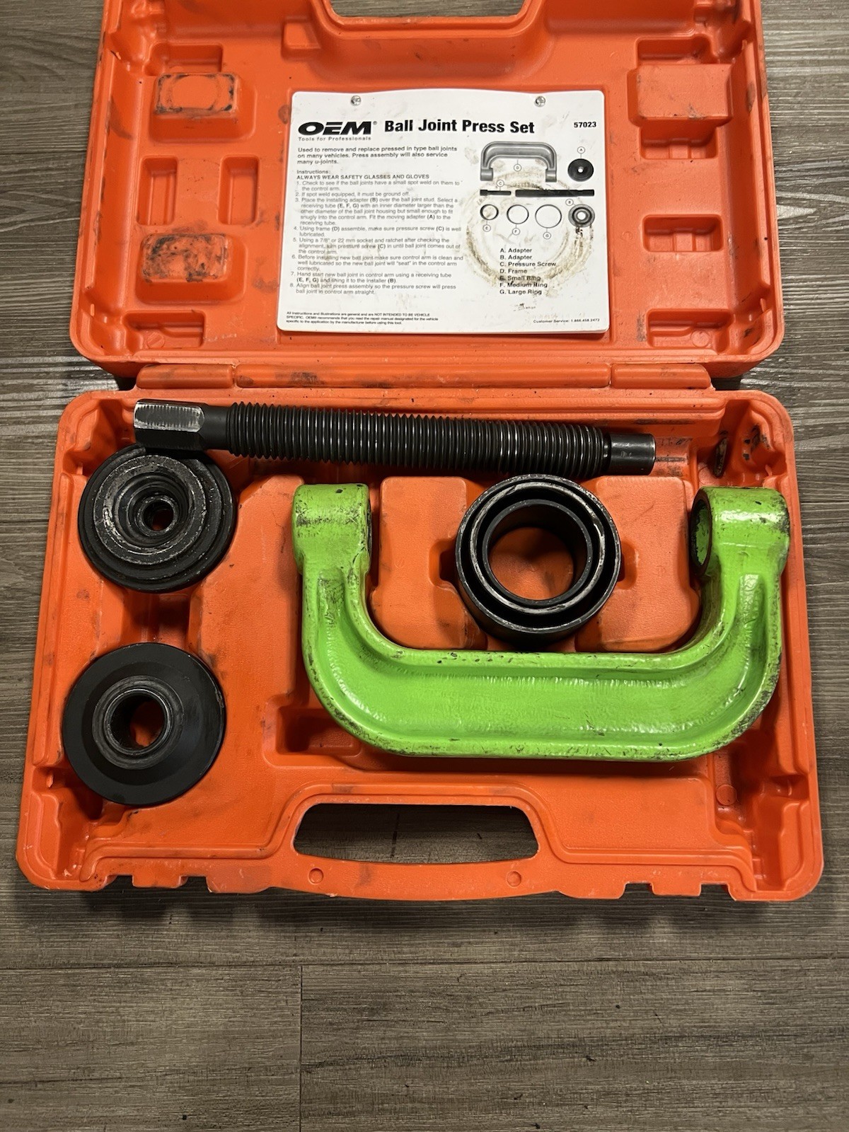 OEM Tools 57023 Ball Joint U Joint Press Set- In Hard Case