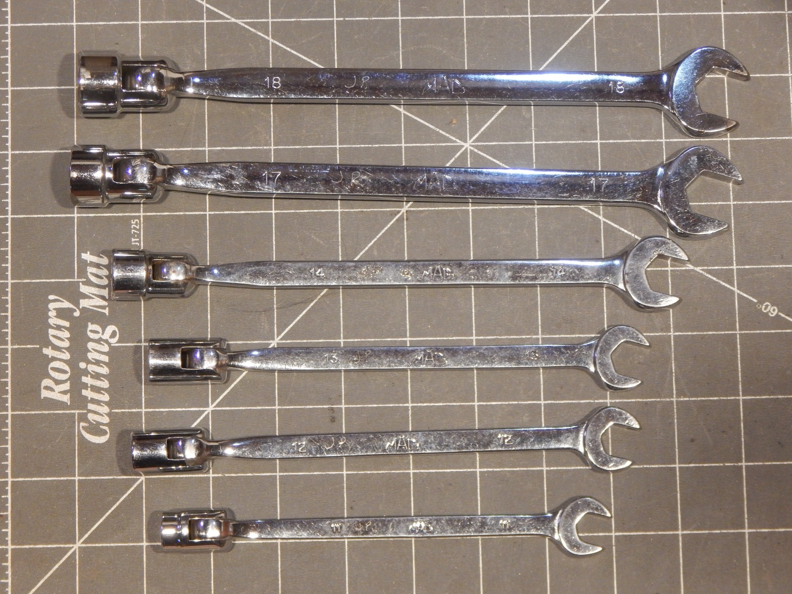 Mac 6Pc Metric Combination Flex Head Socket End Wrench Set 11MM 18MM 6Pt M CHLF