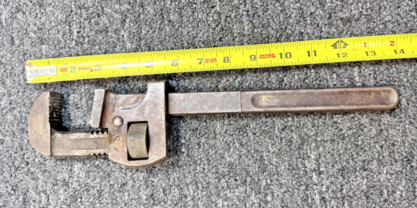 Record stillsons Pipe wrench 300 Stillson Wrench 14in. STEEL FORGED, USA.VINTAGE