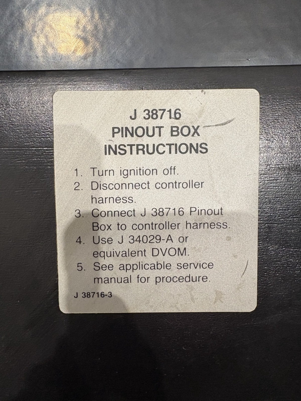 Kent Moore J-38716 Teves Mark IV ABS Breakout Box