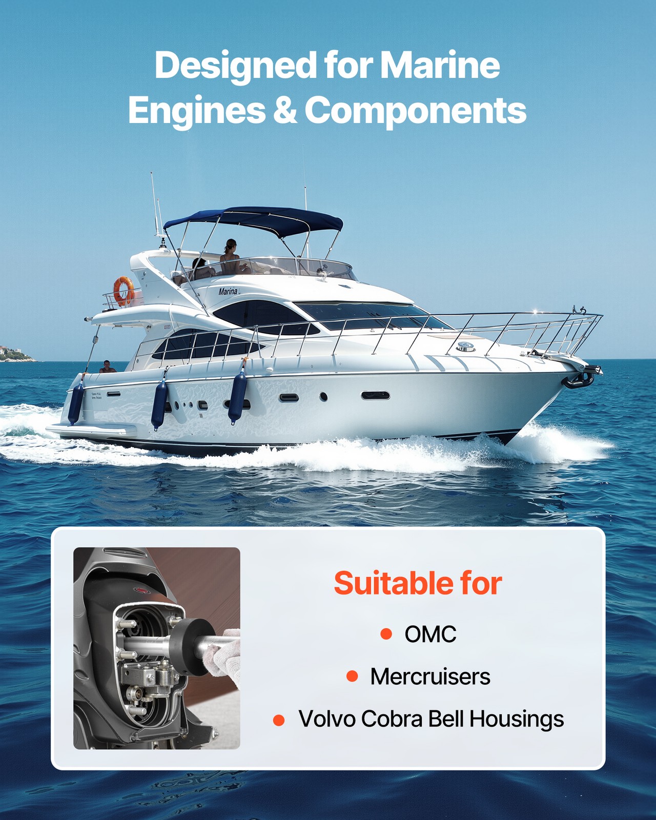 VEVOR Alignment Tool Gimbal Bearing Installer Puller for Mercruisers OMC Volvo