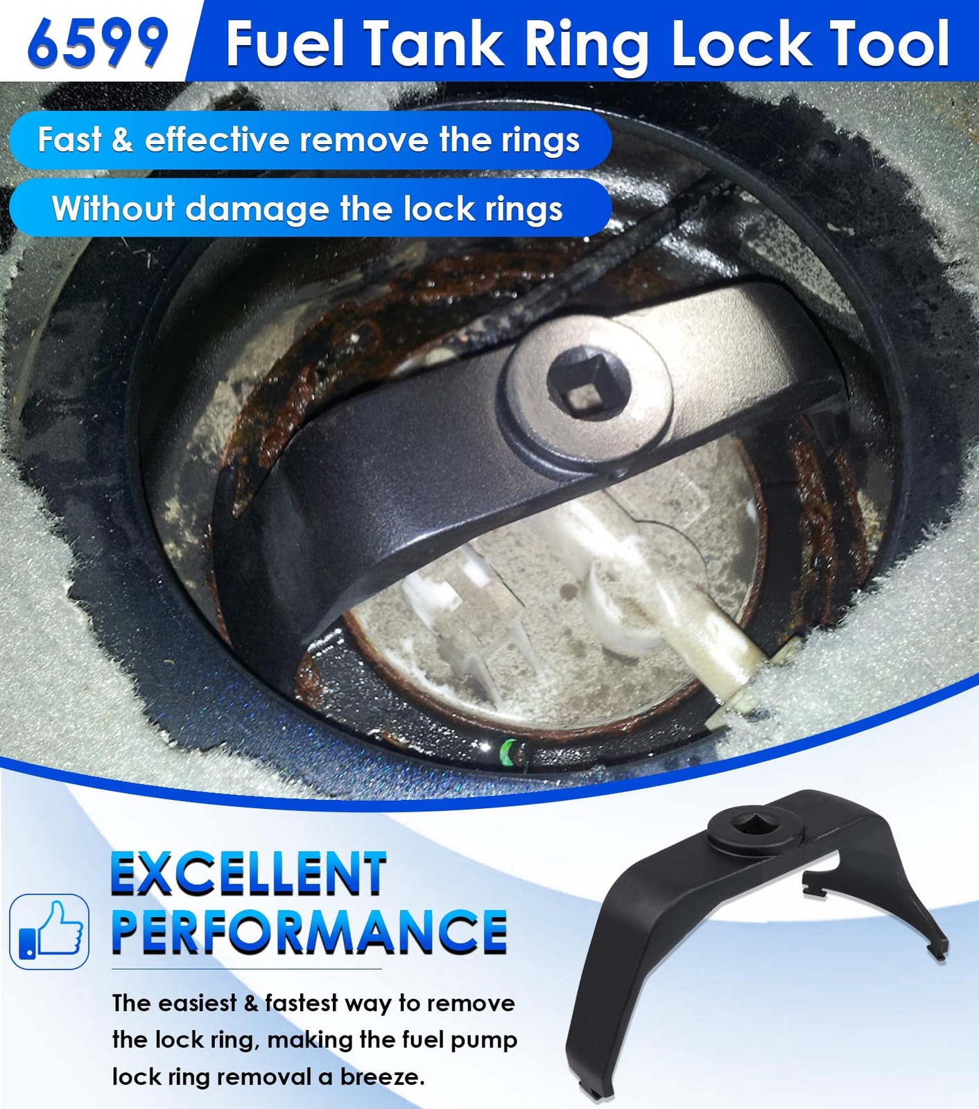 6599 Fuel Tank Lock Ring Wrench Tool Pump Removal Installer for Dodge Ram Nissan