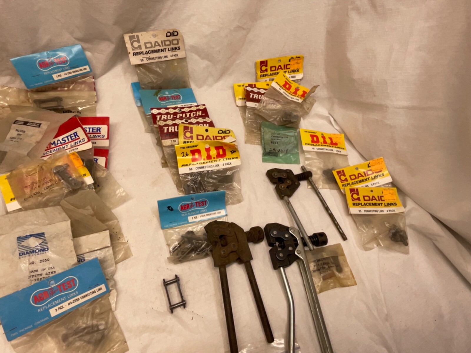 HUGE LOt Motorcycle Chain Breaker Tools and links, Farm machinery