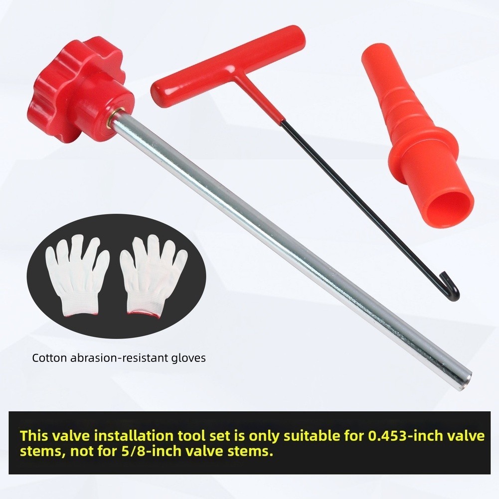 Tire Valve Tool Kit Plastic Metal Construction T Handle Anti Slip Grip