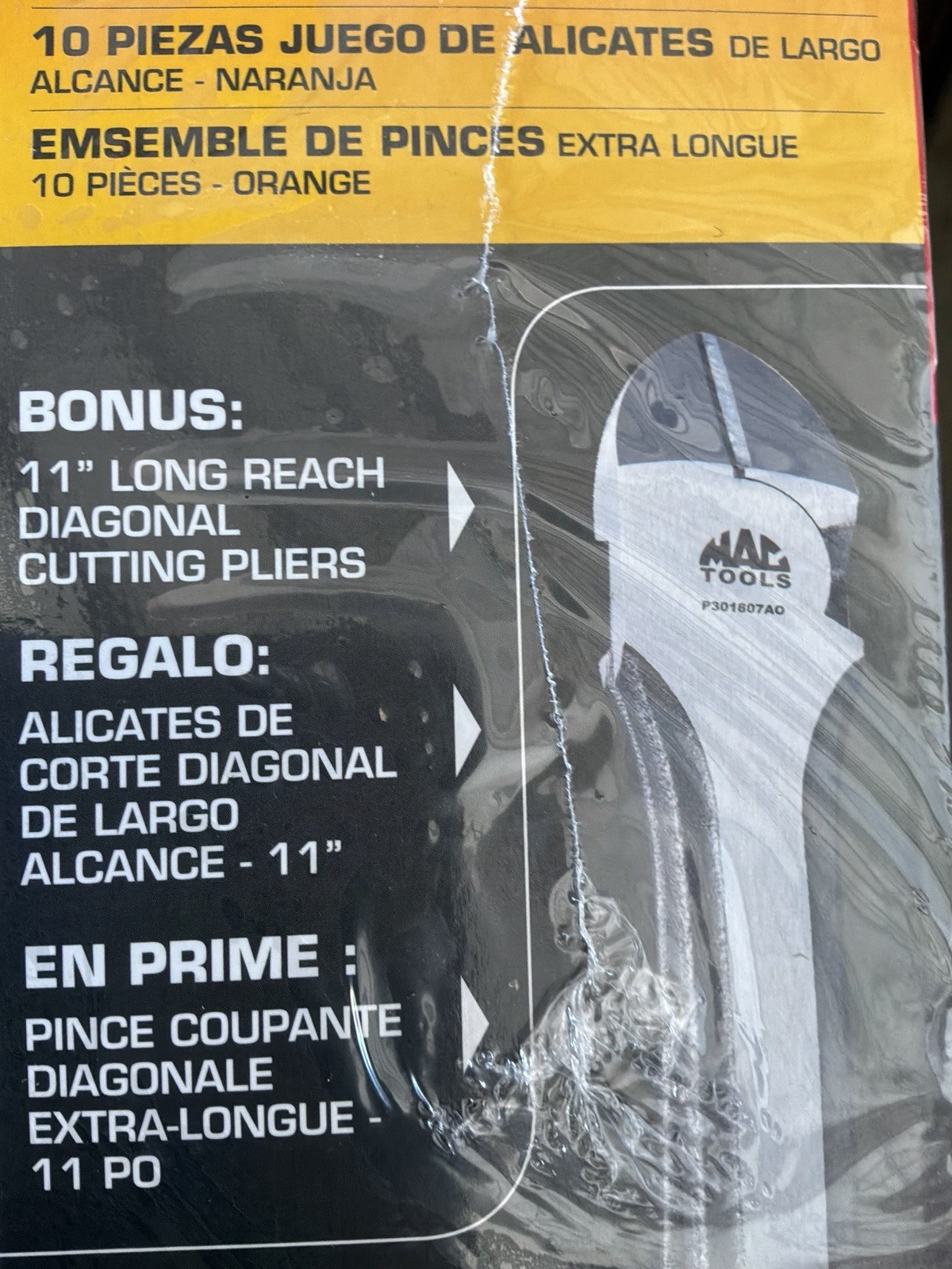 Mac Tools Pe01756AO Ten Piece Long Plier Set Plus Bonus Cutter With Tool Bag
