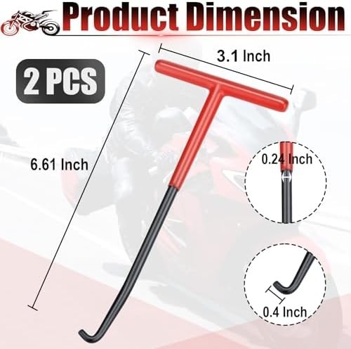 2 PCS Exhaust Spring Puller Tool, Motorcycle Exhaust Spring Hook, T Shaped Handl