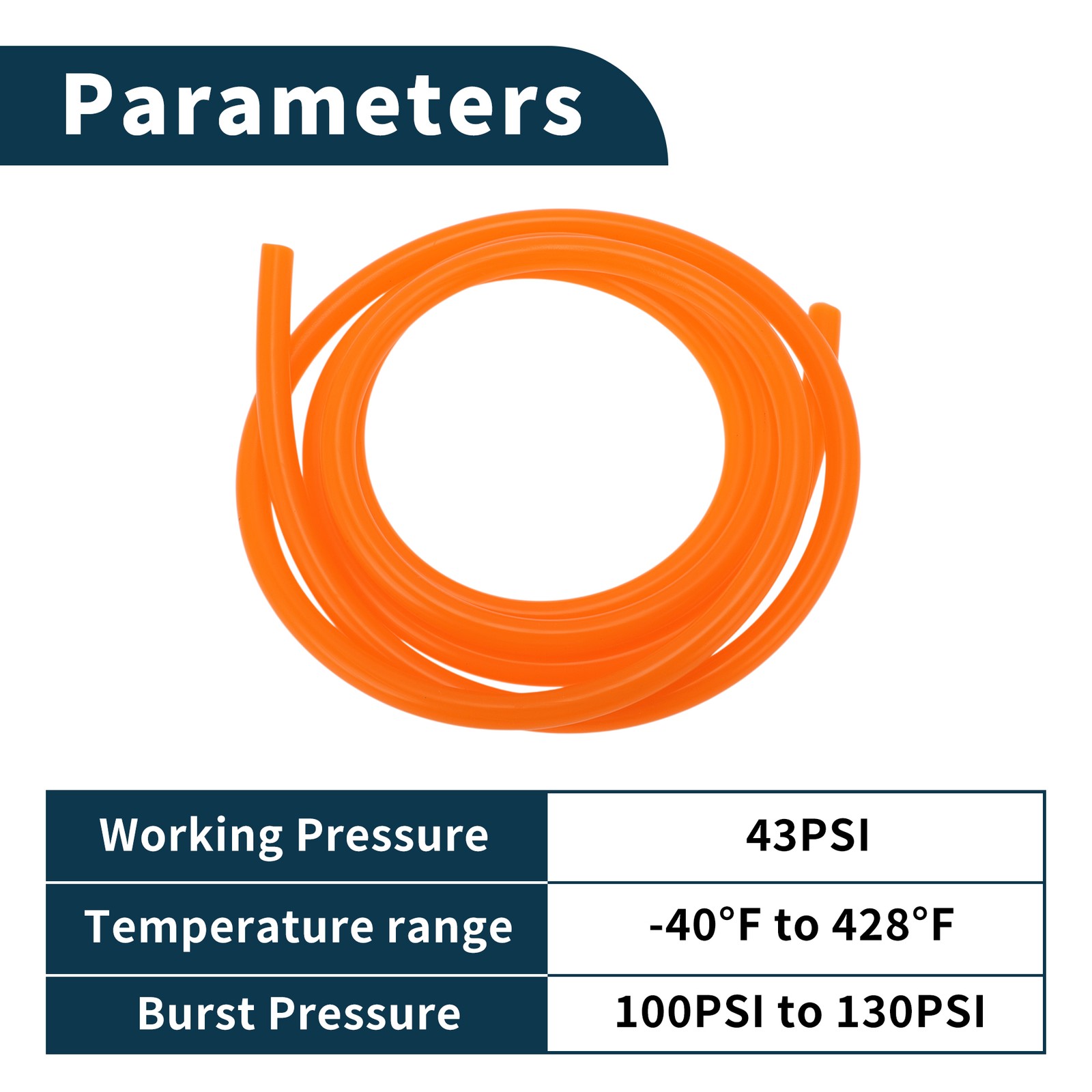 Suction hose orange 79FT 15/32″ 4mm ID 3mm thickness