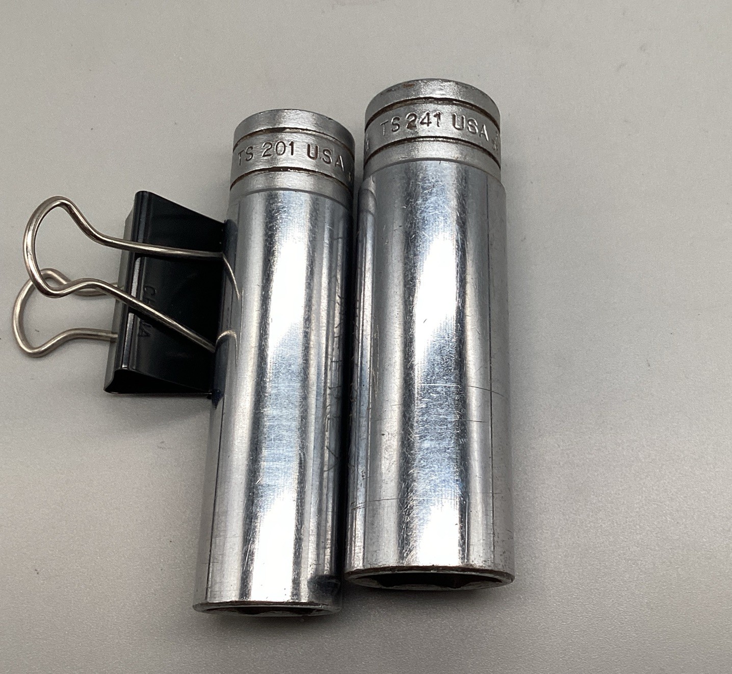 Snap On TS201 1/2” Dr 6Pt SAE 5/8” Flank Dr Deep Chrome Socket USA And Ts241