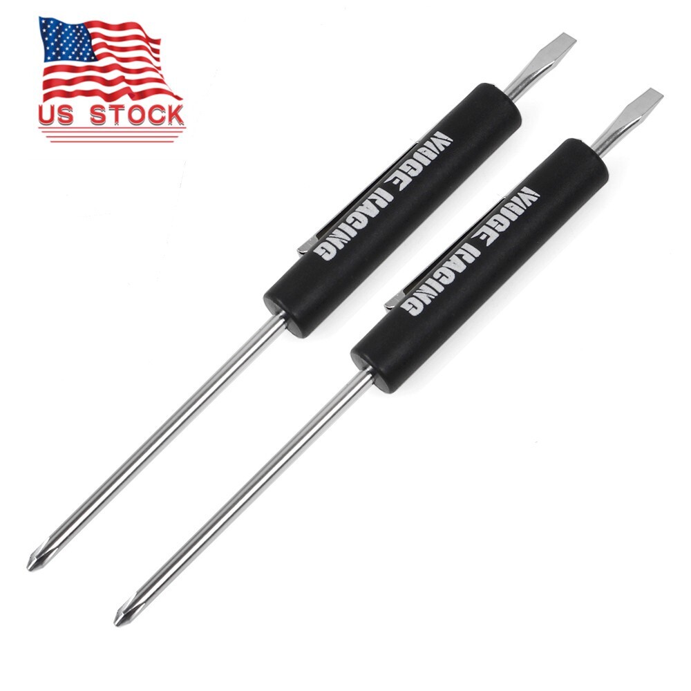 Mini Pocket Screwdriver Flat Tip w/ Magnet and Clip Phillips Slotted Flat 2Pcs