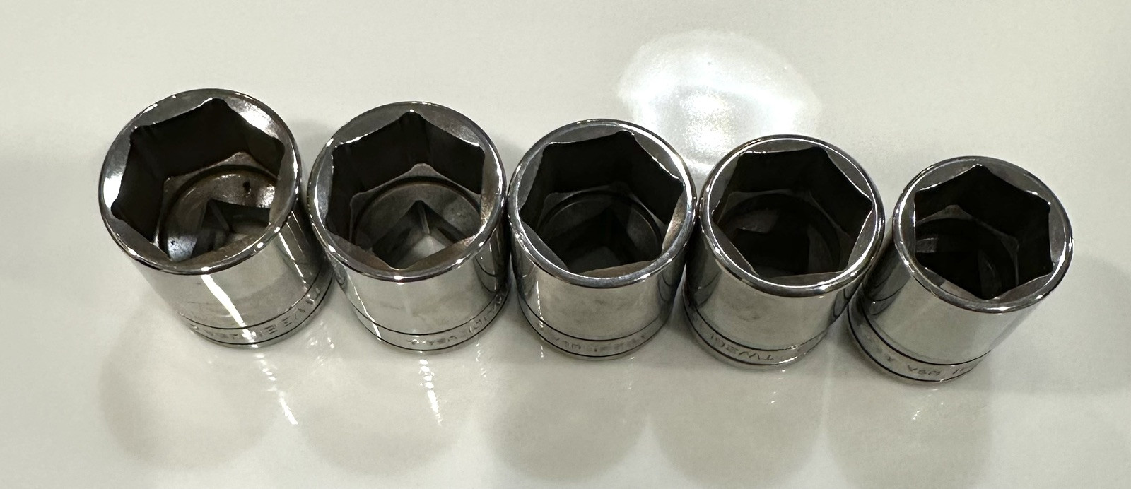 SNAP ON TOOLS Shallow Sockets 1/2” Dr 6pt Set Of 5 TW281,TW261,TW241,TW301,TW321