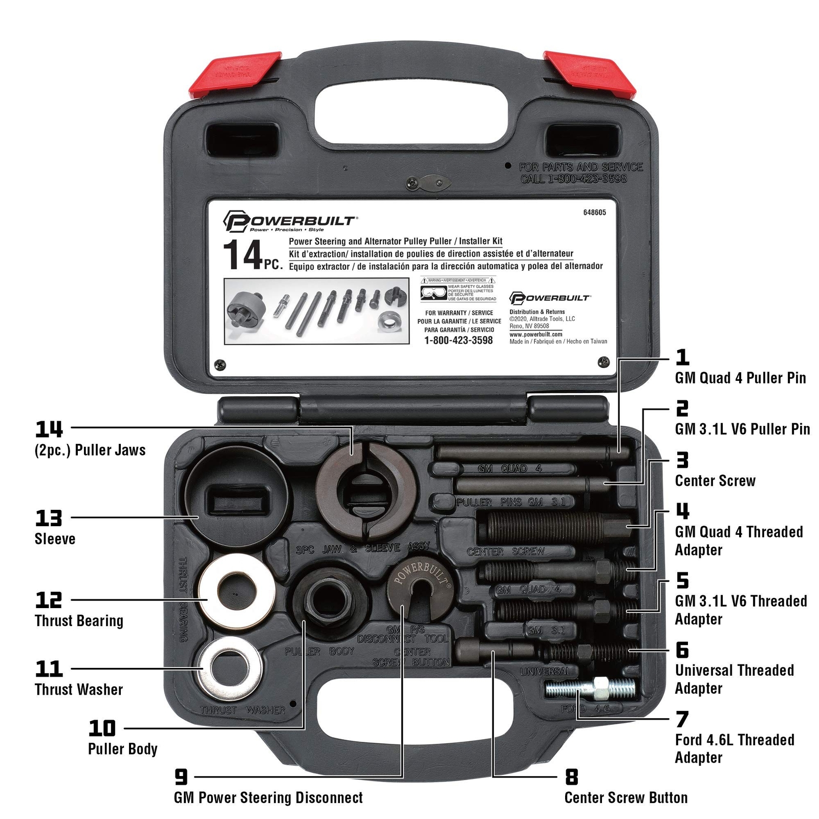 Powerbuilt Power Steering and Alternator Pulley Remove and Install Tool Set, …