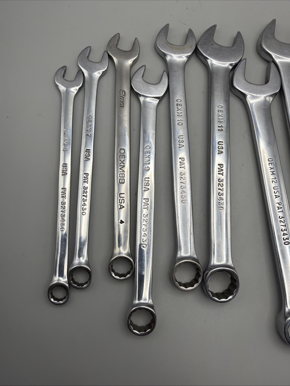 Snap-on Tools Metric Flank Drive Short Combo Wrench Set OEXM6-OEXM19, set of 14