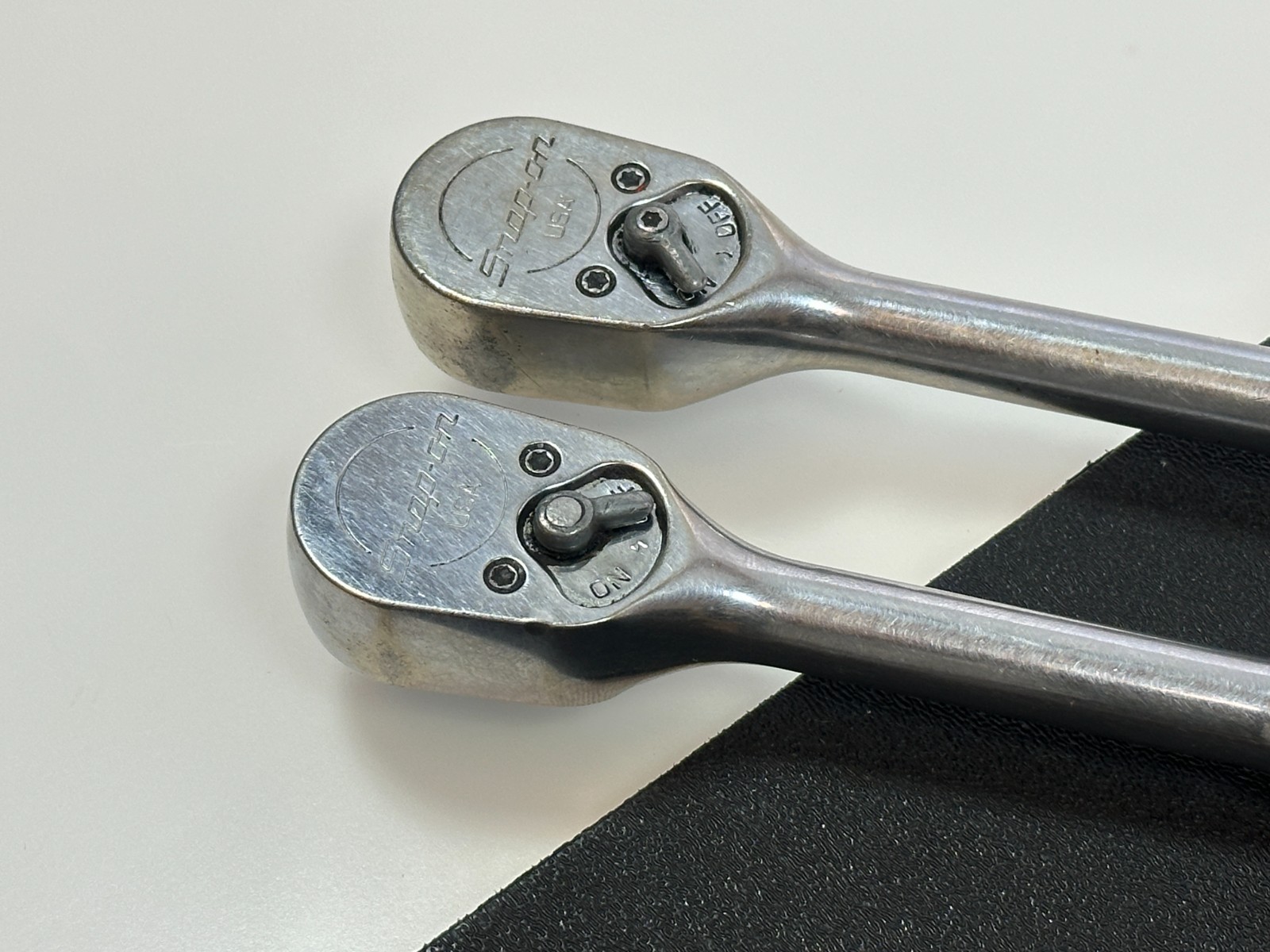 🇺🇸 Snap-On Tools USA 2pc Chrome 3/8″ Drive Ratchet Set Pair, FL830 Long & F830
