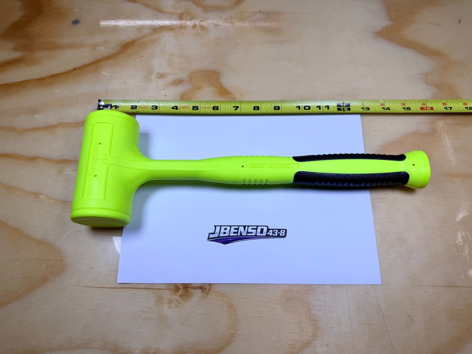 Snap-on Tools USA NEW HI-VIZ 48oz / 1350g Soft Face Dead Blow Hammer HBFE48HV