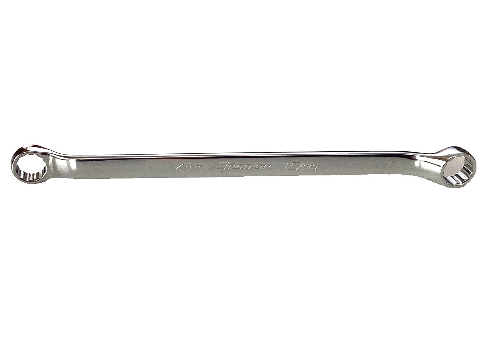 Snap On USA NEW 14MM x 15MM 12 Point Metric 10° Offset Chrome Box Wrench XBM1415