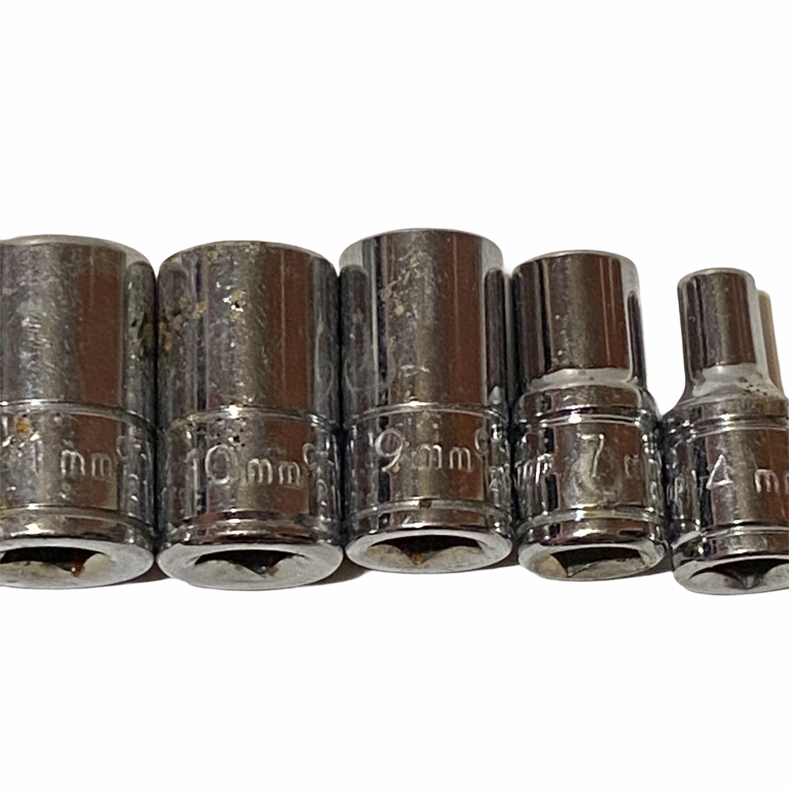 Metric CR-V 6 Point Sockets 11mm 10mm 9 7 4 19 Vintage