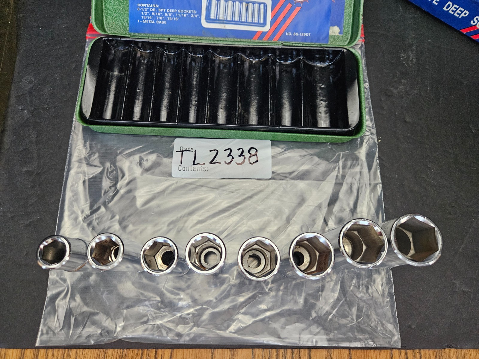 COBRA TOOLS #SS-129DT 9 PC DEEP SOCKET SET 1/2″ DRIVE 6 PT 1/2″-15/16″ W/CASE