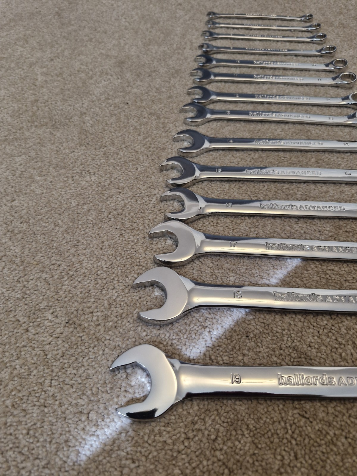 Set of 14 Hafords Advanced Spanners Metric NON-Ratchet combination -19mm