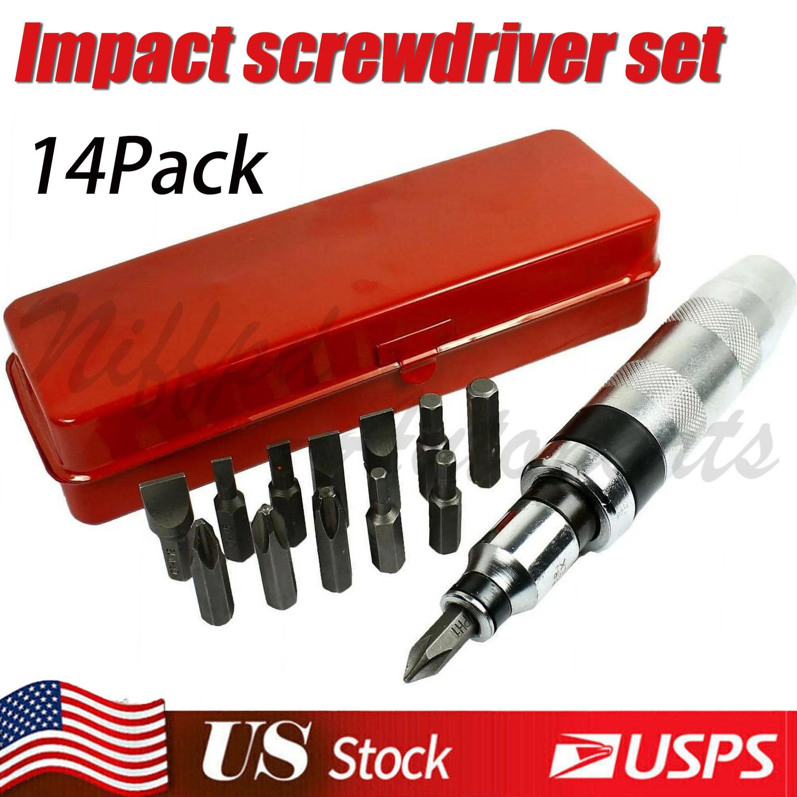 Heavy Duty Impact Driver Set 14Pcs 1/2″ Drive Screw Remover Tightener Reversible
