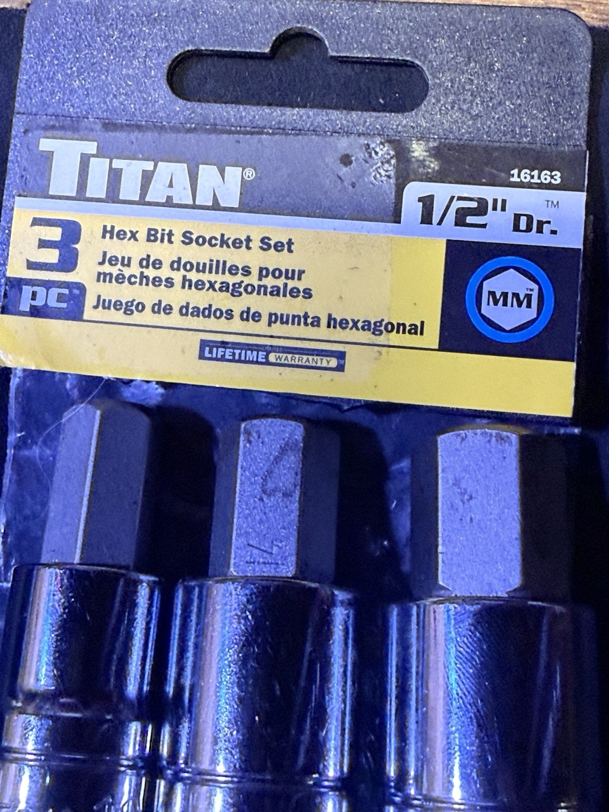 “3LotBuy”Titan Hex Bit Socket Set-1/2 Dr.-16163-Bnew OpenBox