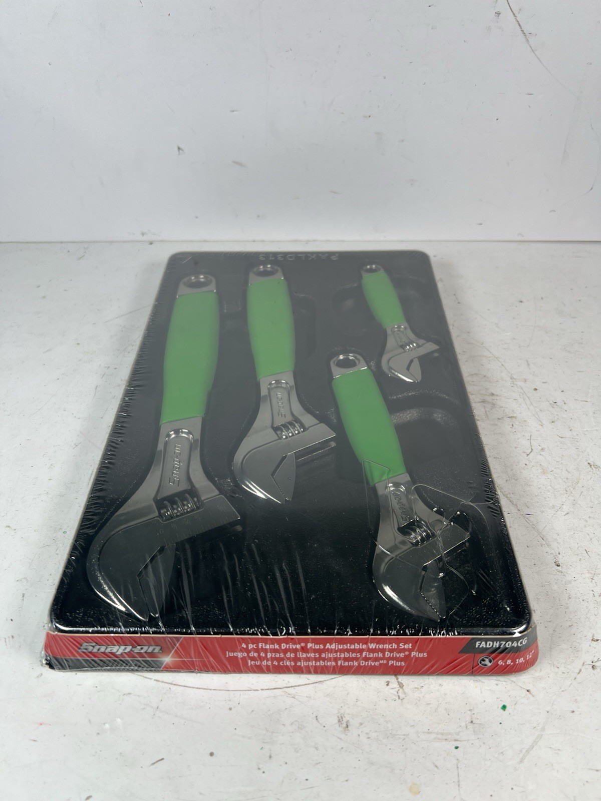 SNAP ON FADH704C G GREEN 6″ 8″ 10″ 12″ Flank Dr Plus Adjustable Wrench Set NEW