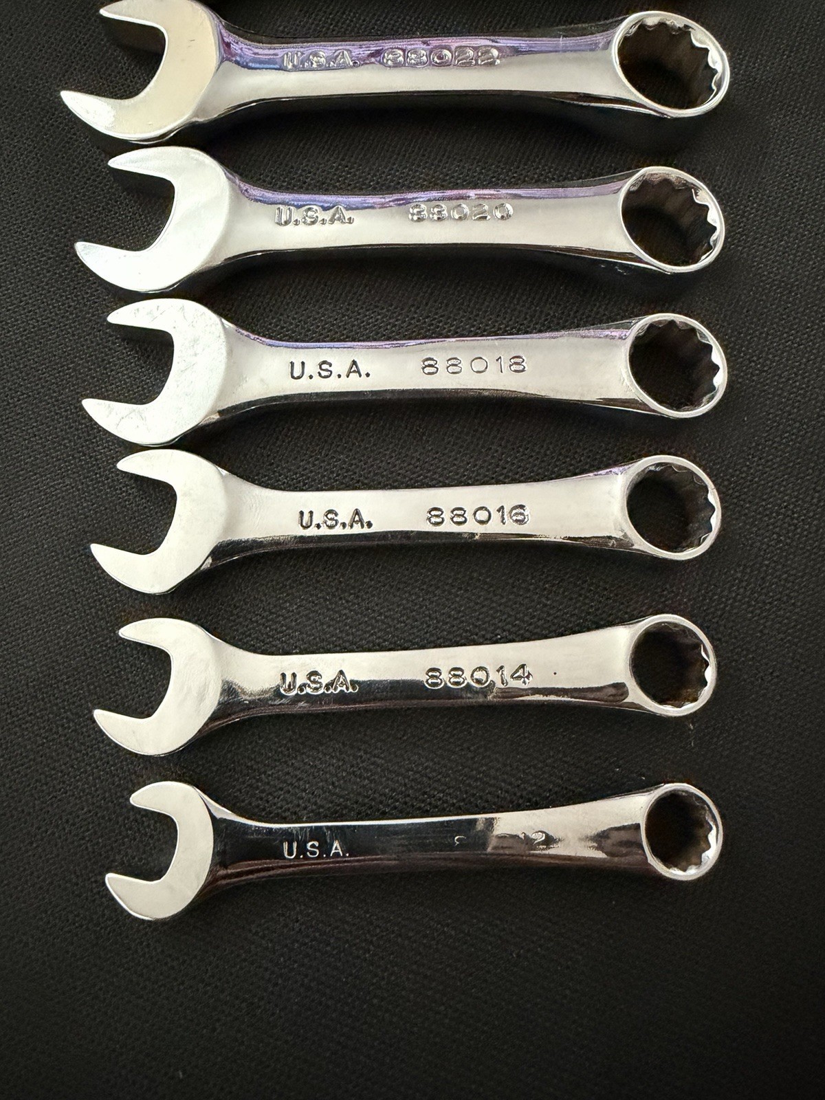 SK 11 PC SAE Stubby 12 Point Chrome Wrench Set 3/8-1-88012-88032- SuperKrome