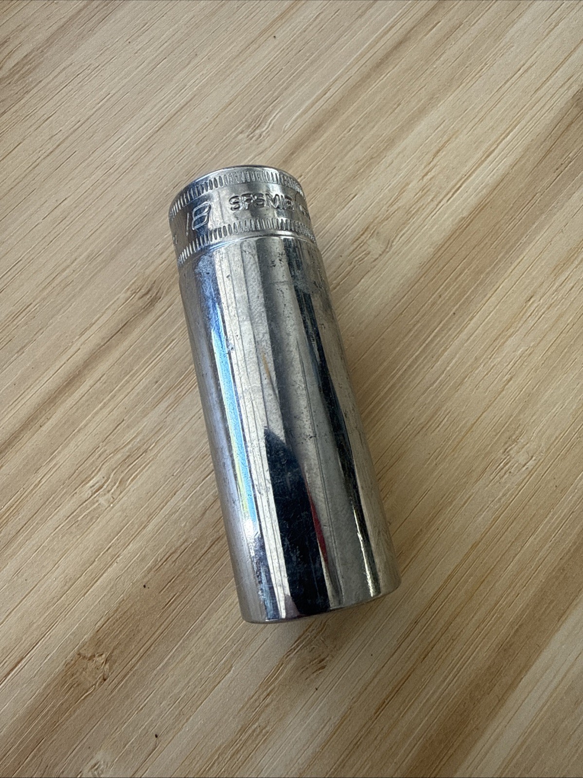 Snap On 3/8″ Drive 18MM 6PT Metric Deep Chrome Socket USA SFSM18