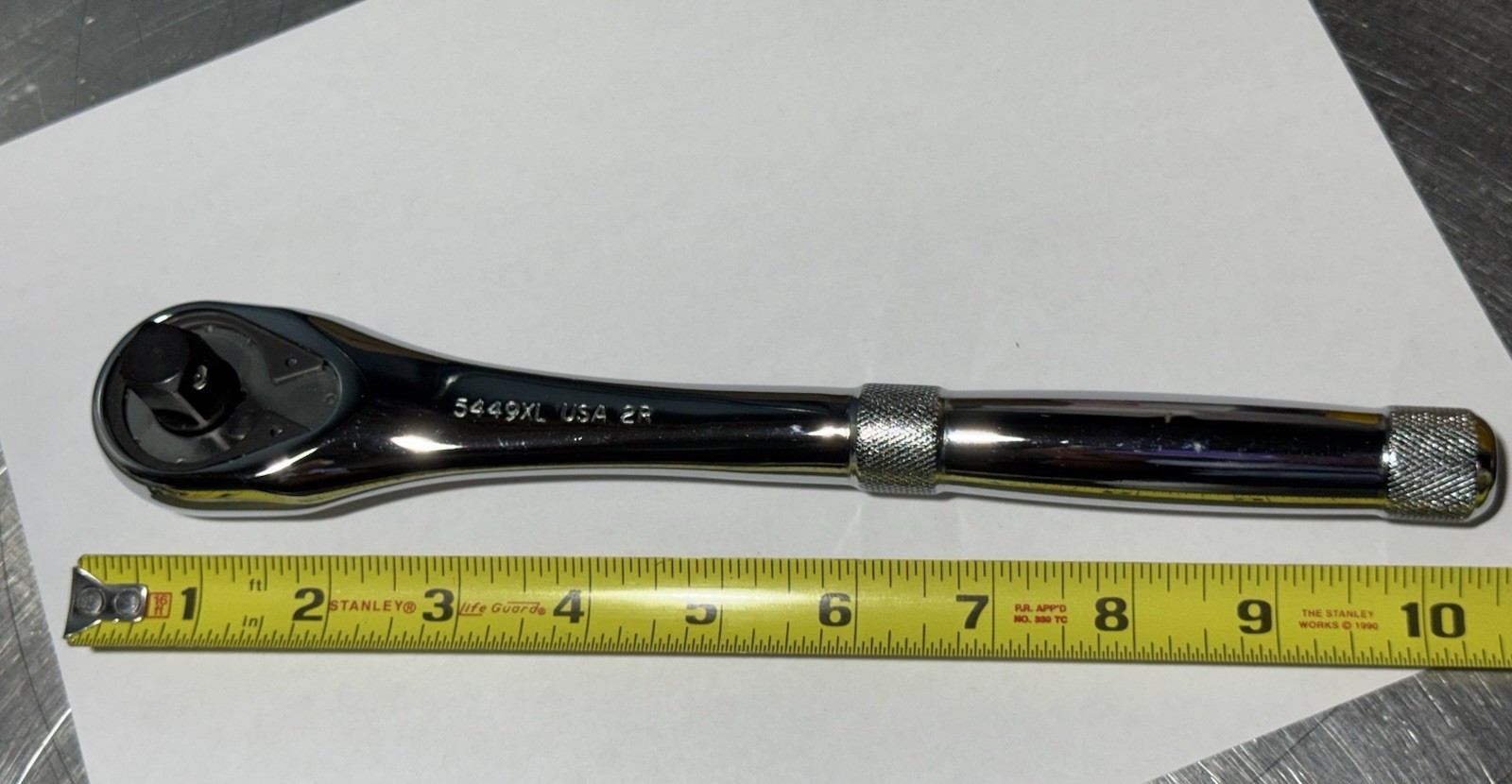 Proto USA 5449XL Pear Head 1/2″ Drive Full Polish Ratchet 10-1/2” Long