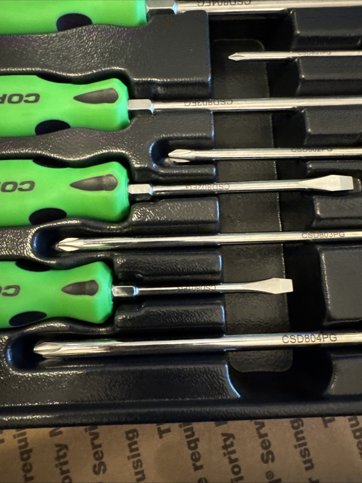 Cornwell Tools 10pc. Screwdriver Set Green Flat & Philips (CSD810SG)