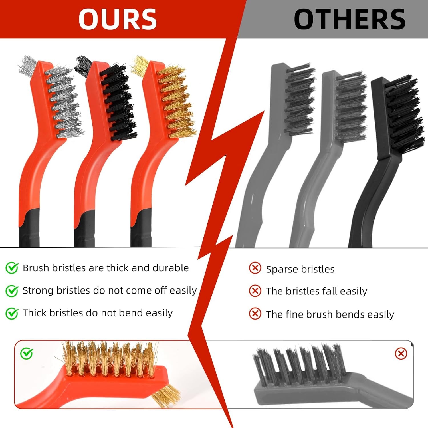 3pcs Wire Brushes for Cleaning Rust, Upgrade Brush Set -…