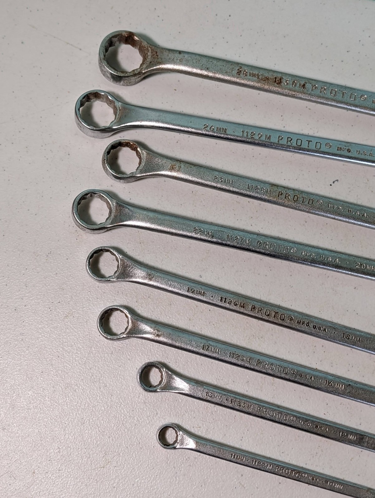 11 Proto Box End Wrench Set 10,11,12,13,16,17,18,19,20,21,22,23,24,25,26,28 USA