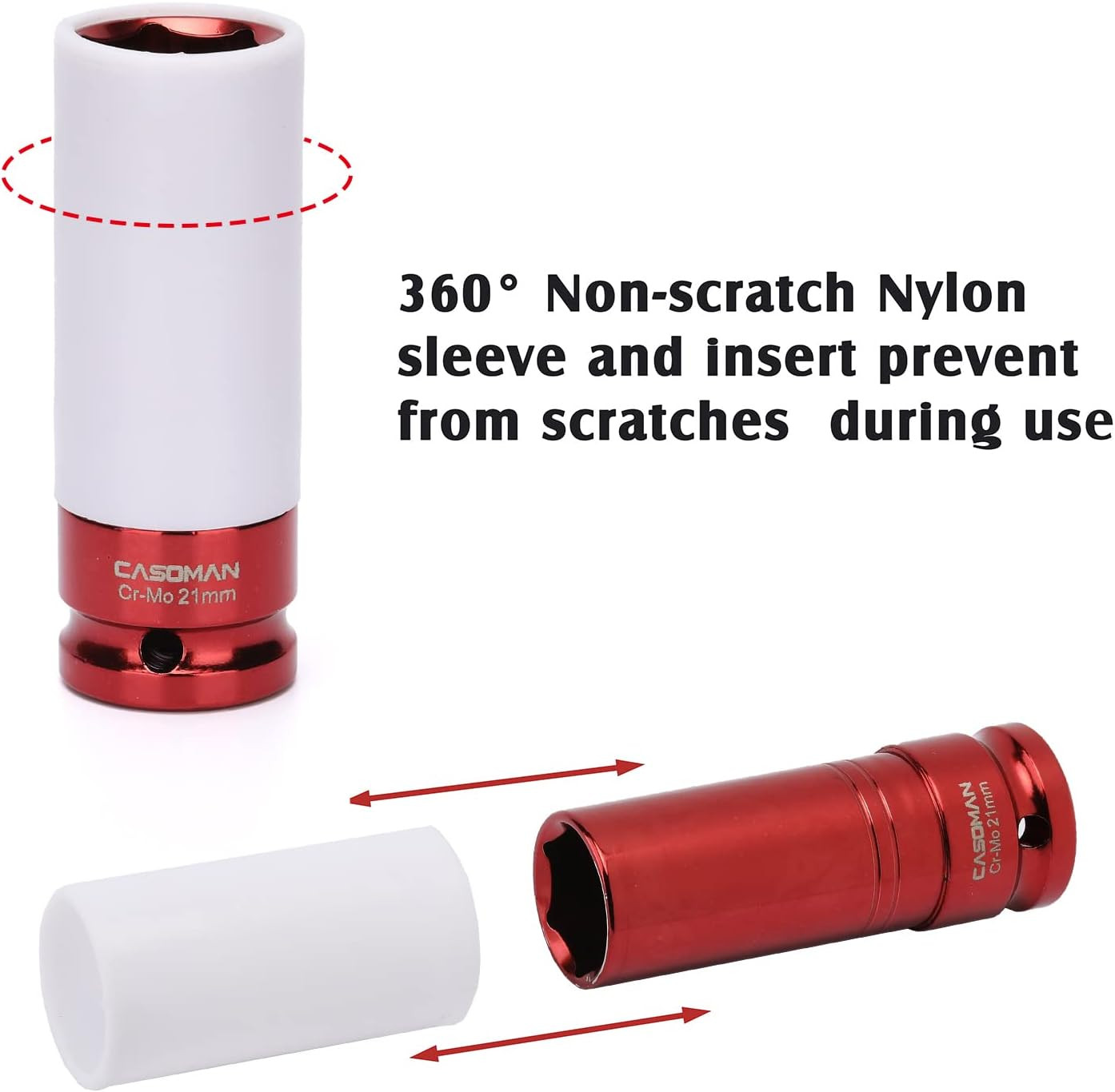 1/2- Inch Drive Wheel Protector Impact Socket, 1/2″ Thin Wall Deep Impact Socket