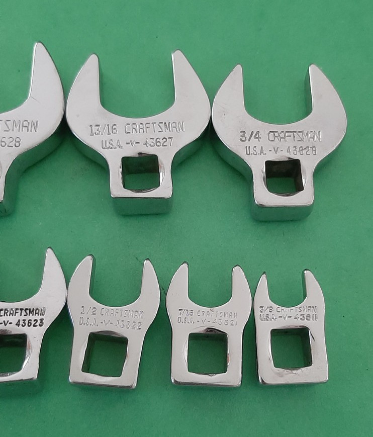 Craftsman USA 3/8″ Drive SAE 10pc 3/8″ to 1″ (no 15/16) Crow Foot Wrench Set
